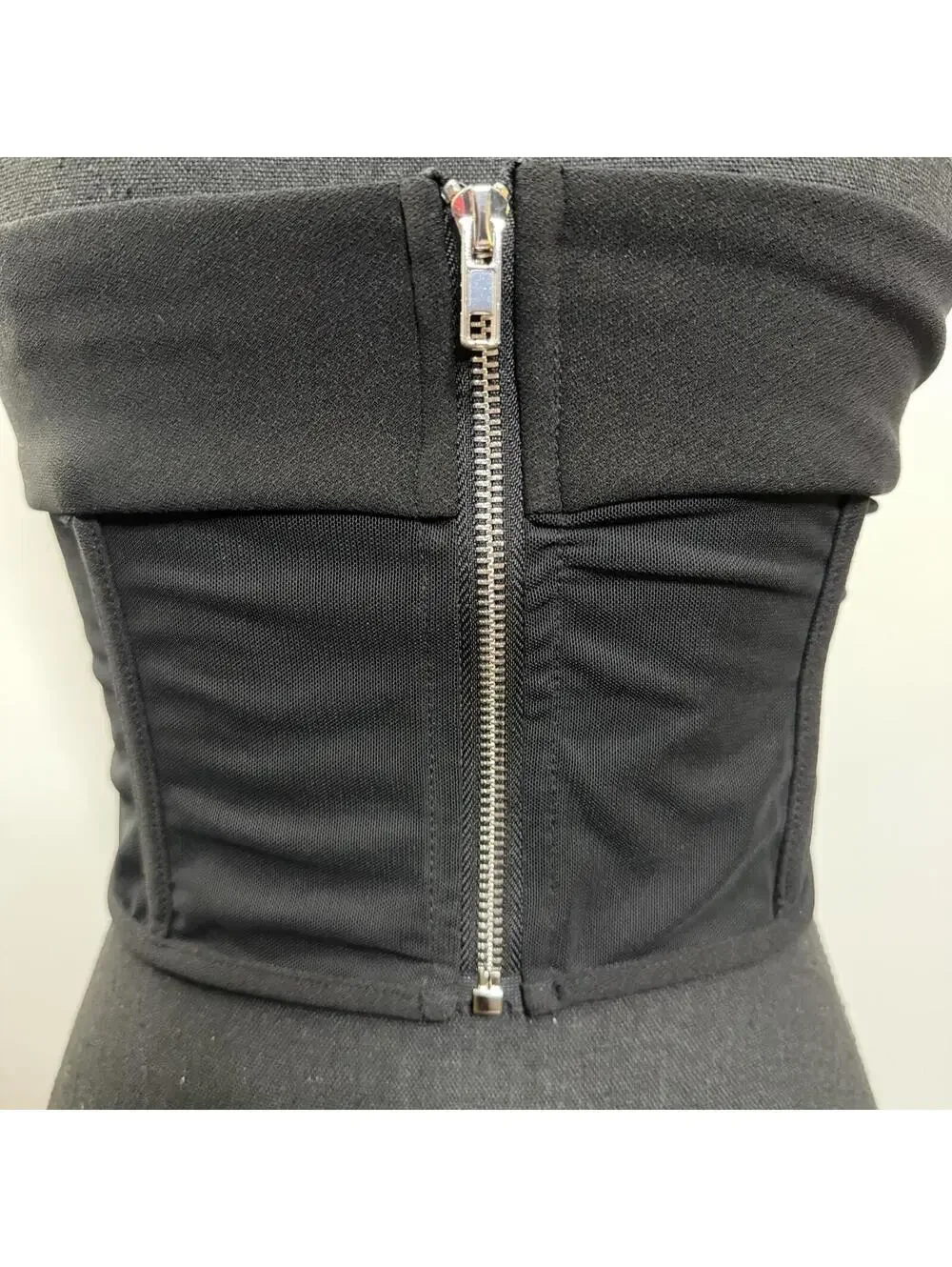 Alive Girl Black Strapless Corset Tube Top Zip Back Baddie Size 10 - Picture 3 of 6